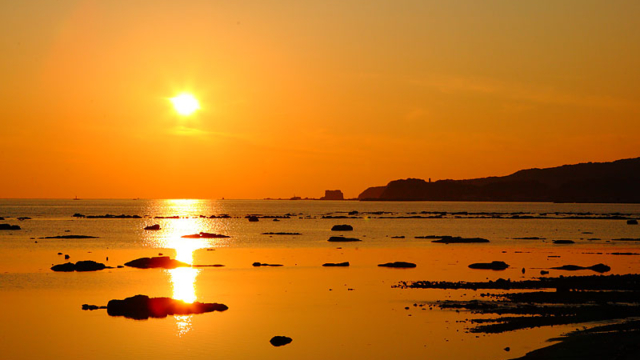 鵜ノ崎海岸の夕日